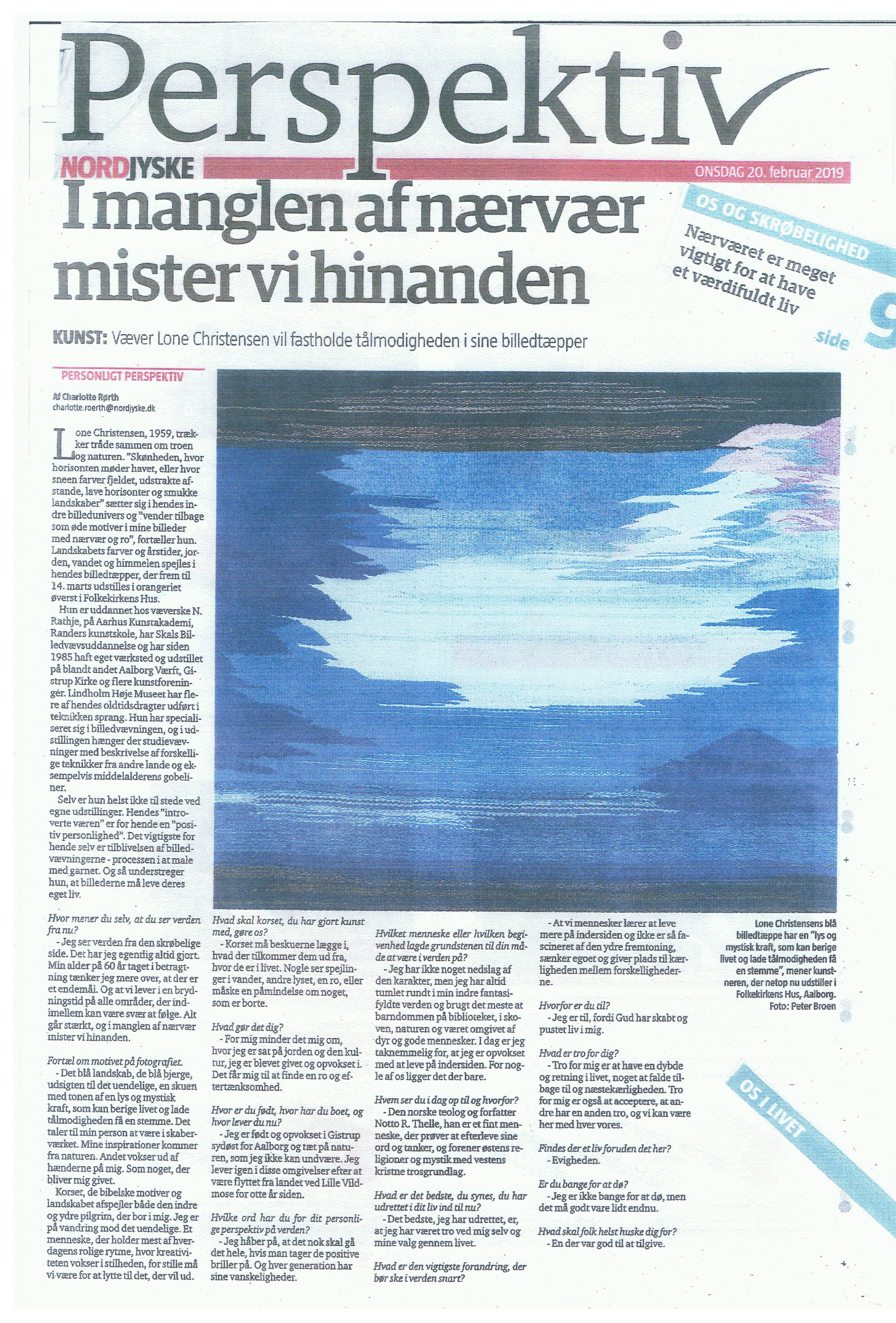 Artikel Soloudstilling Folkekirkens hus